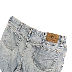 VTG Wrangler Straight Leg Jeans Light Wash Blue Denim Men's 34x30‎ 90s